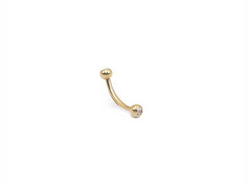 Gold double Jewelled curved Barbell