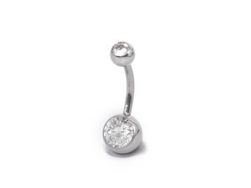 Silver double Jewelled Navel Bananabell