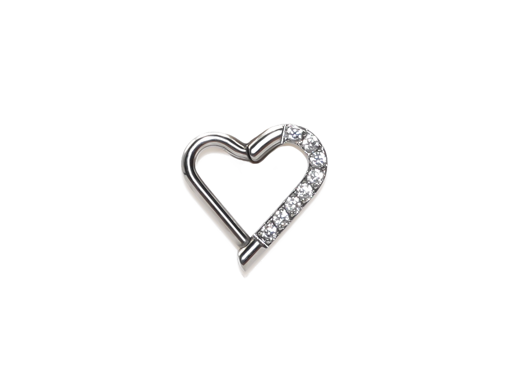 Jewelled Heart Hinged Clicker