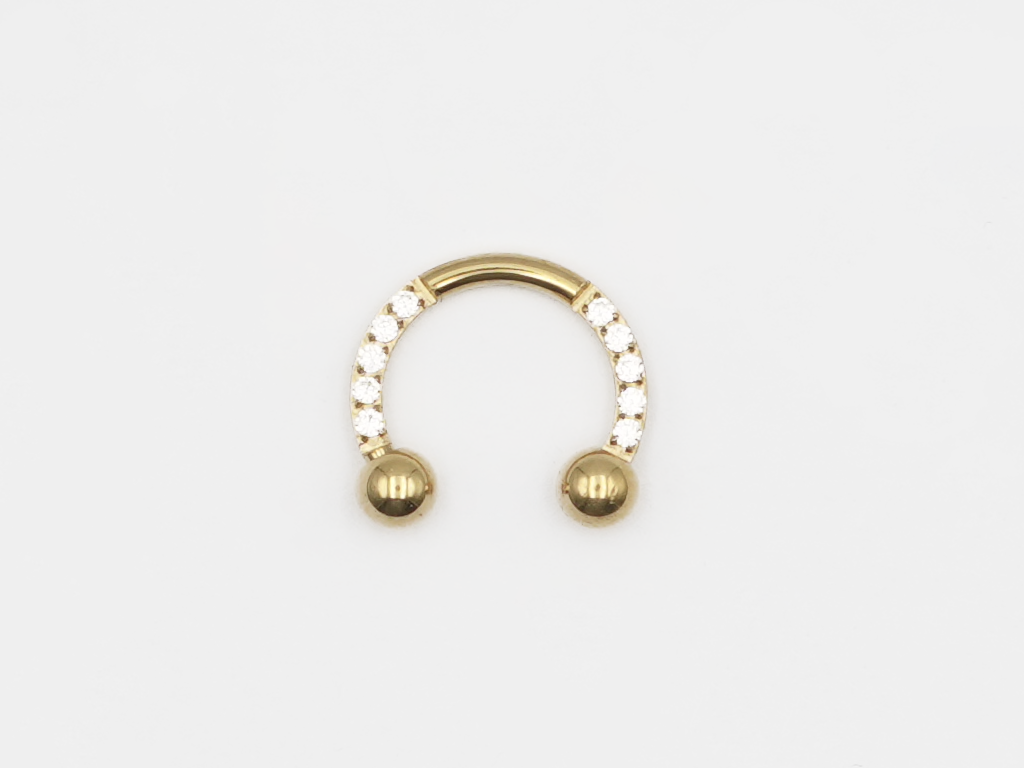 Hufeisenring mit Kristallen