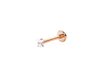 SINGLE CRYSTAL INTERNAL LABRET ROSE GOLD
