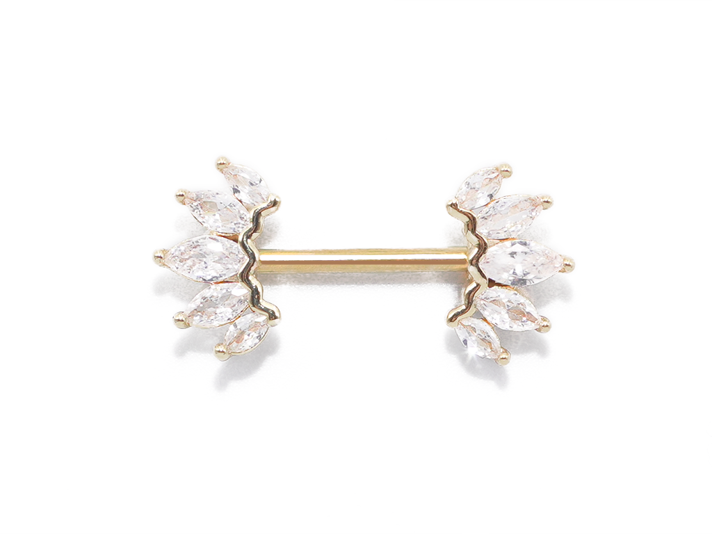 Curved Crystal Nipple Barbell