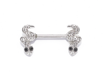 Jewelled Snake Nipple Barbell