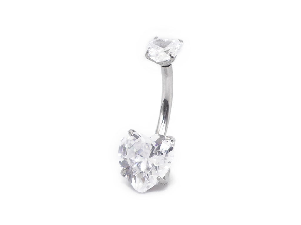Silver Heart Crystal Bananabell