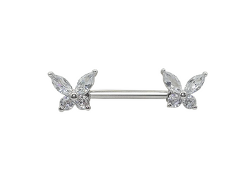 Jewelled Butterlfy Nipple Barbell